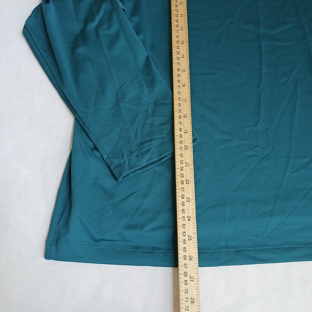 Susan Graver Top 2x Liquid Knit Classic Staple Capsule Stretch Office Kelly - Picture 3 of 6